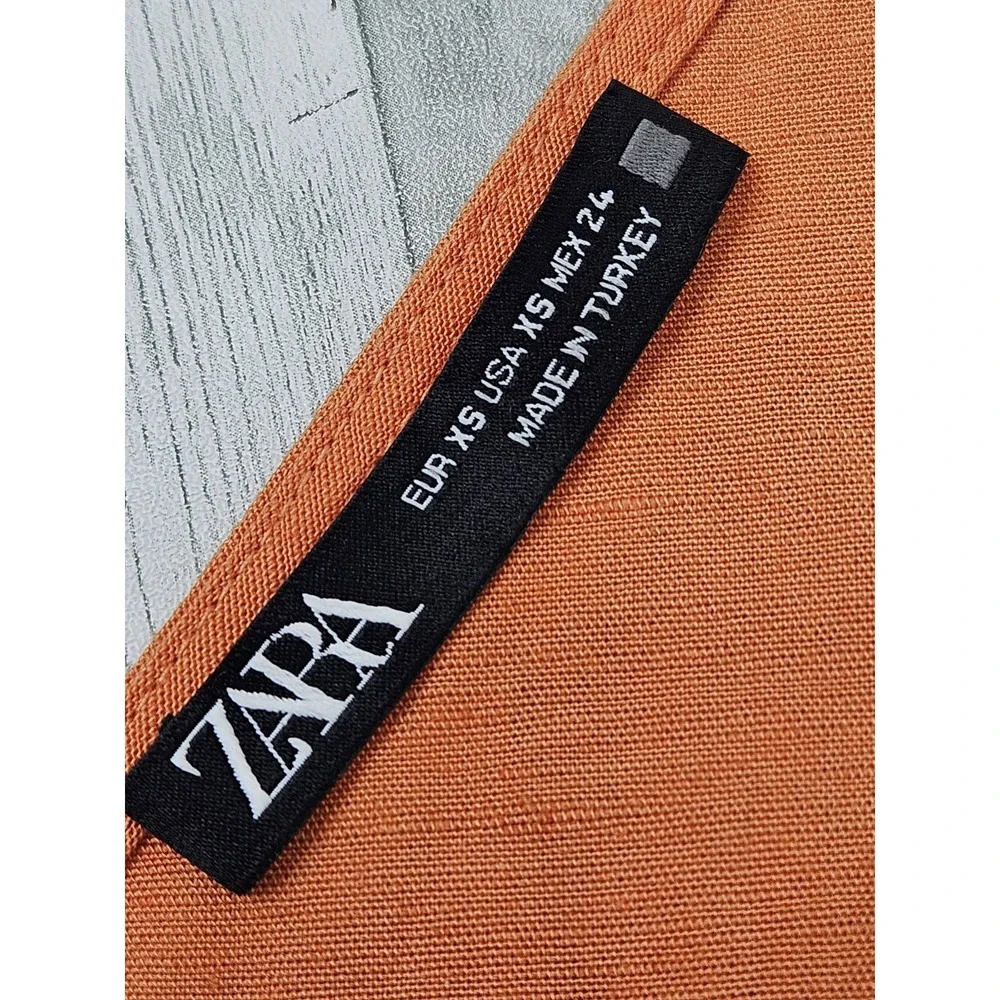 Zara Orange Sleeveless Romper Wrap Front Tie V Neck Womens Xsmall